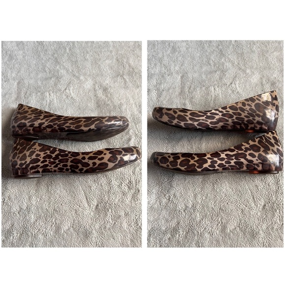 Melissa Peep Toe Jelly Ballerina Ballet Flats Leopard Animal Print Sz 5 - Picture 5 of 12